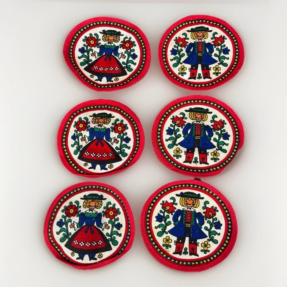 Lot Of 6 Bavarian Austrian German Folk Art Boy & Girl 4